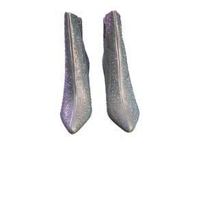 Lauren Lorraine Womens Silver Jam Rhinestone Ankle Boots with Block Heel New